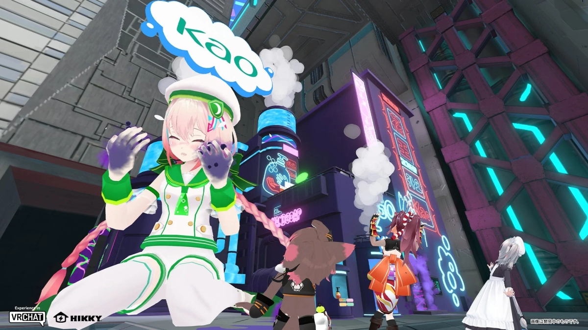 VRChatのメタバース空間にいるアバターたち