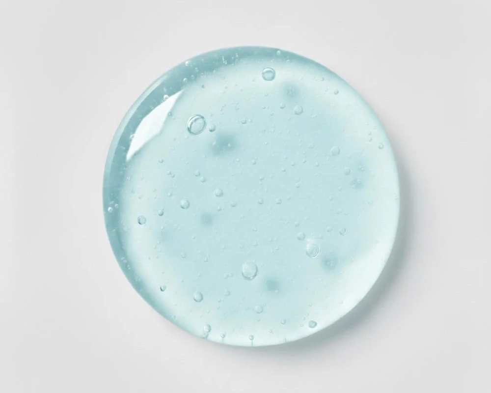 青い透明なジェル